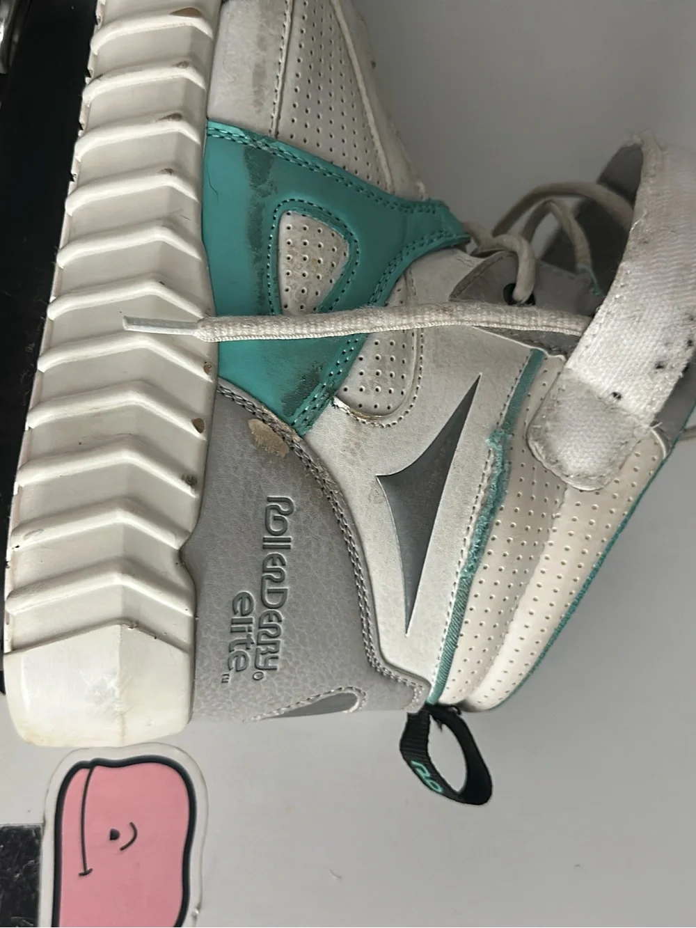 White & Teal Roller Skate Sneakers - Elite